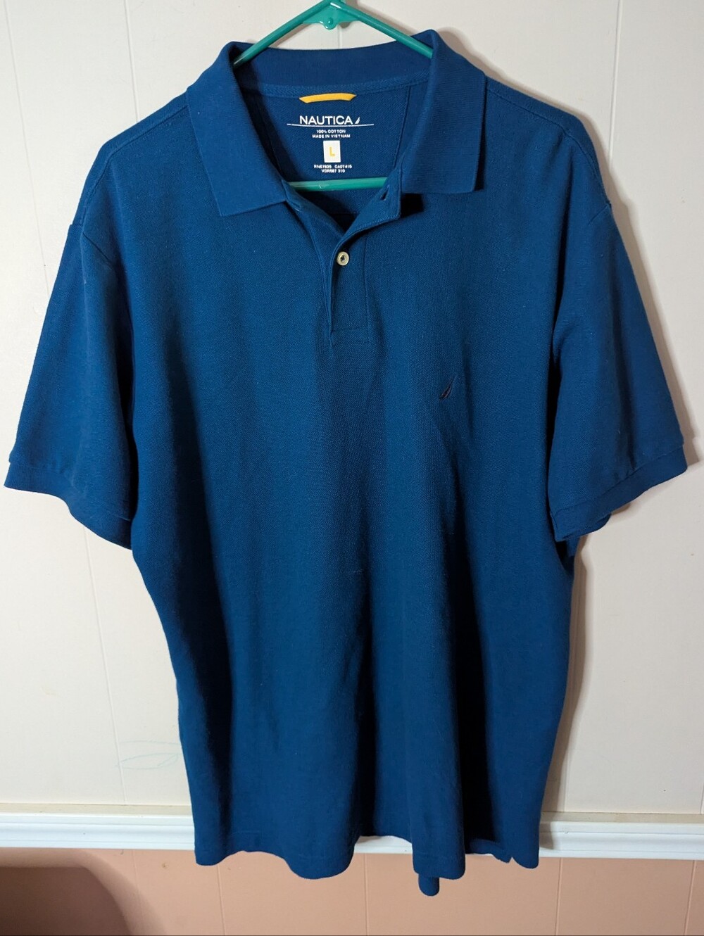 Nautica Men’s Deep Navy Polo Shirt Size Large Short Sleeve